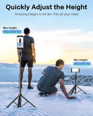 Selfie Stick statiiv, 360° pööratav, must hind ja info | Selfie sticks | kaup24.ee