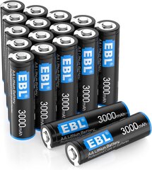 Liitiumpatareid AA EBL 3000 mAh 1,5 V, 16 tk hind ja info | Patareid | kaup24.ee