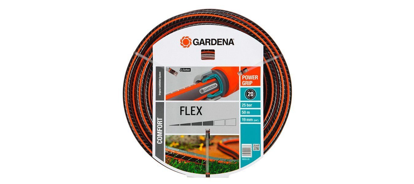 Voolik Gardena Comfort Flex 50 m, 19 mm (3/4"), must/oranž цена и информация | Kastekannud, voolikud, niisutus | kaup24.ee