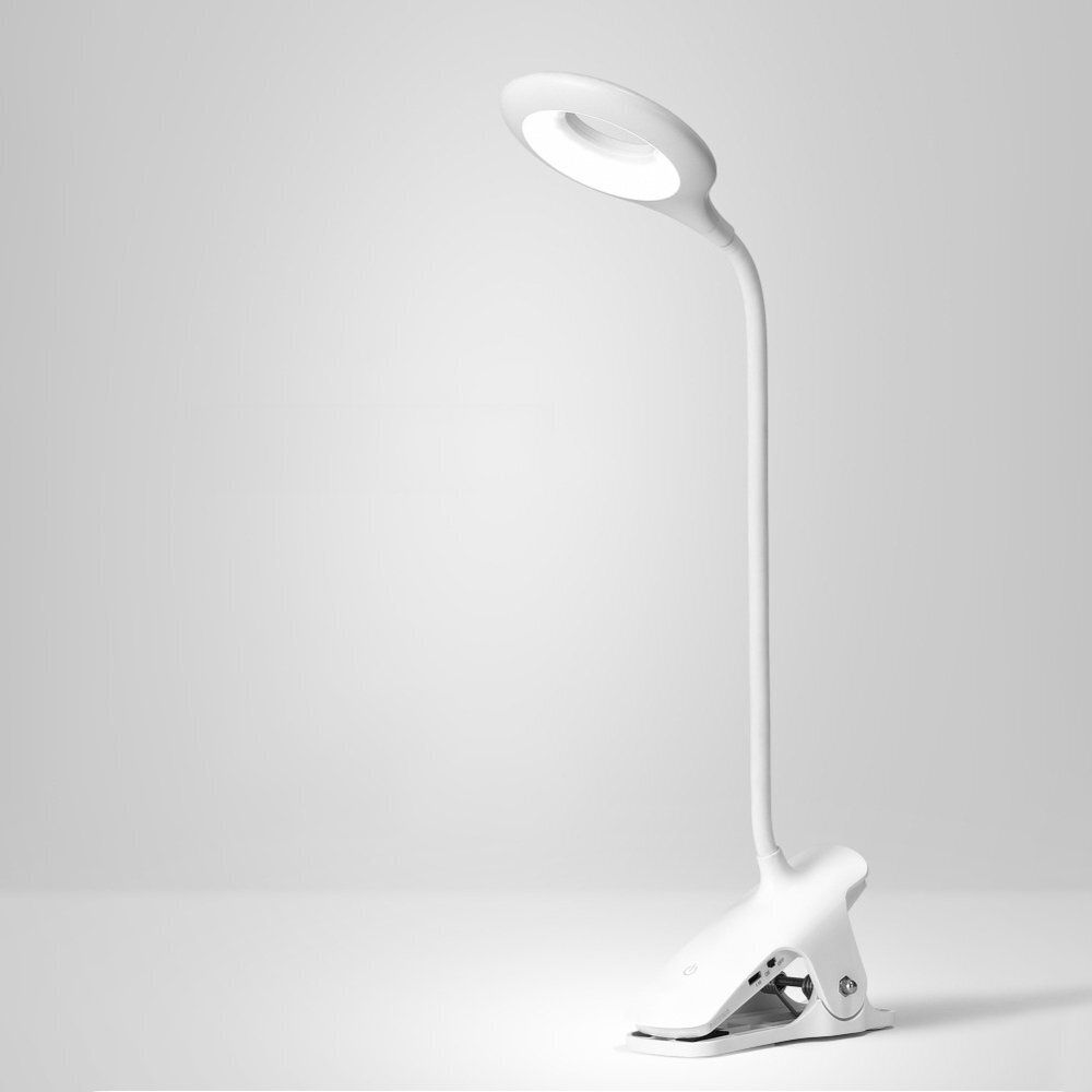 Juhtmeta LED-lugemislamp klambriga + must mikro USB kaabel цена и информация | Laualambid | kaup24.ee