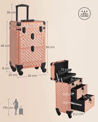 Косметичка Songmics, 48 ​​x 24 x 34 см, розовый цена и информация | Косметички, косметические зеркала | kaup24.ee