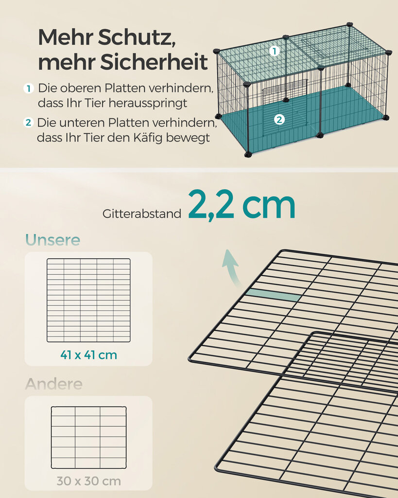 Клетка для животных Songmics, 82 x 41 x 41 см, черная цена | kaup24.ee