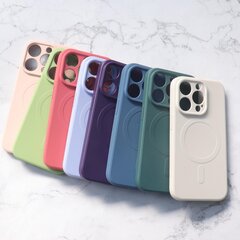 MagSafeiga ühilduv silikoonümbris iPhone 15 Pro Silicone Case jaoks - kreem hind ja info | Telefoni kaaned, ümbrised | kaup24.ee