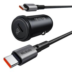 Car Charger McDodo CC-7493 65W With Mini White USB-C Cable With E-mark Chip 1m 100W (black) hind ja info | Turvasüsteemid ja 12V seadmed | kaup24.ee