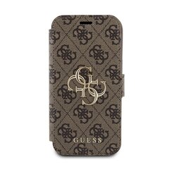 Guess PU Leather 4G Metal Logo Book Case for iPhone 15 Brown цена и информация | Чехлы для телефонов | kaup24.ee