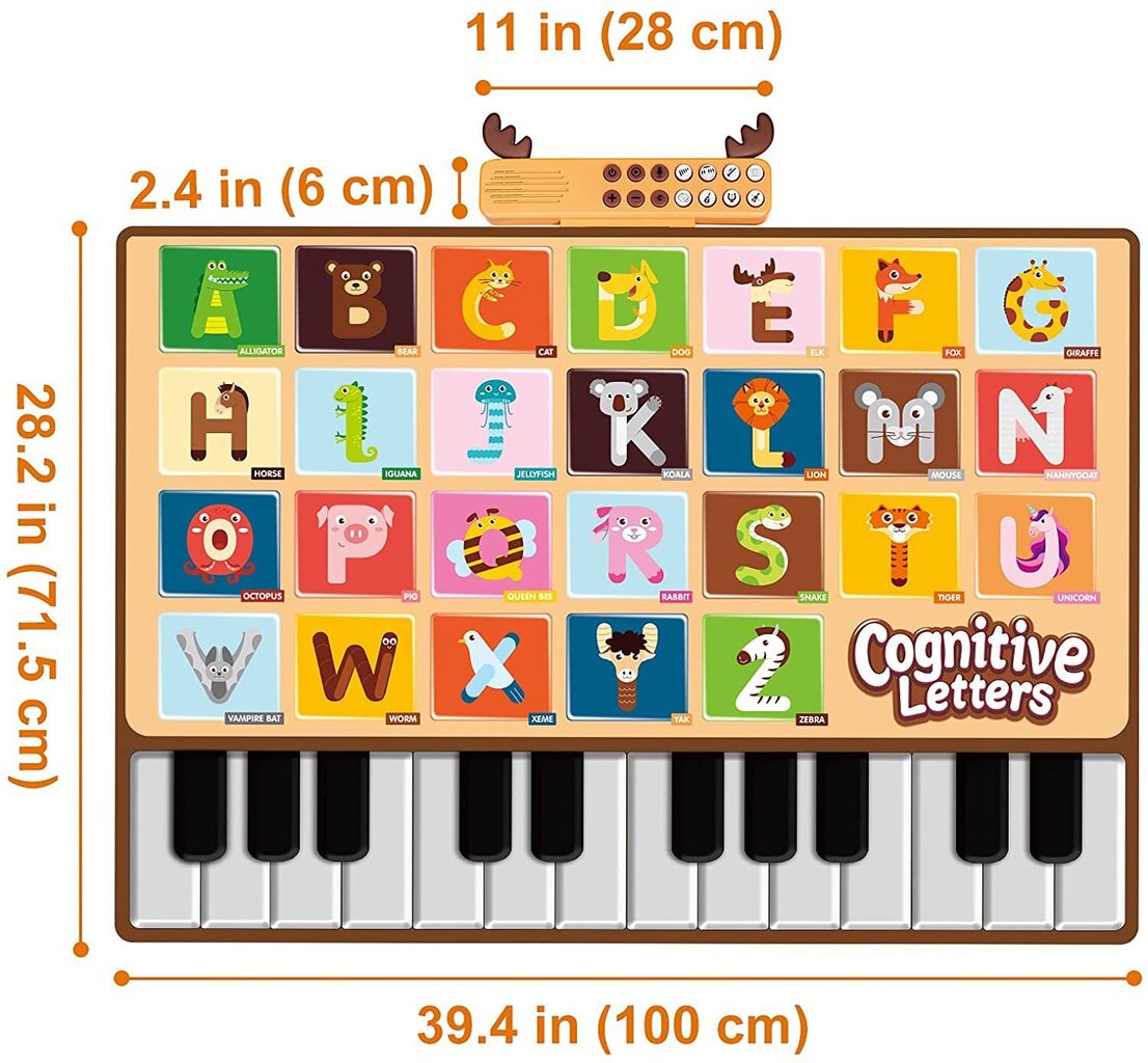 Tähestikuga muusikaline matt lastele hind ja info | Tegelustekid | kaup24.ee