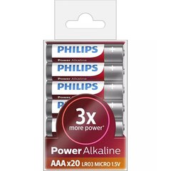 Батарейка Philips LR03P AAA Power Alkaline (20 шт.) цена и информация | Батарейки | kaup24.ee