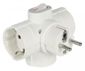 Adapter 3 funktsiooni + lüliti 16a 250v valge 55090 hind ja info | Pikendusjuhtmed, kaablid | kaup24.ee