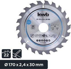 KWB Circuit Sow -ala 170 x 30 mm mm, kiire lõigatud, sae tera, mis sobib pehmete ja lehtpuude, puusepaplaatide ja puitplaadi jaoks hind ja info | Elektrilised saed, mootorsaed ja tarvikud | kaup24.ee