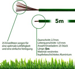 5m piirkaabel robotite muruniiduki muruniiduki muruniidukile robotitarvikud seavad otsingukaabli aegumistraat - ühildub Gardena/Bosch/Husqvarna/Worx/Honda/Honda/Robomow/IMOW/Ø2,7mm hind ja info | Aiapumbad | kaup24.ee