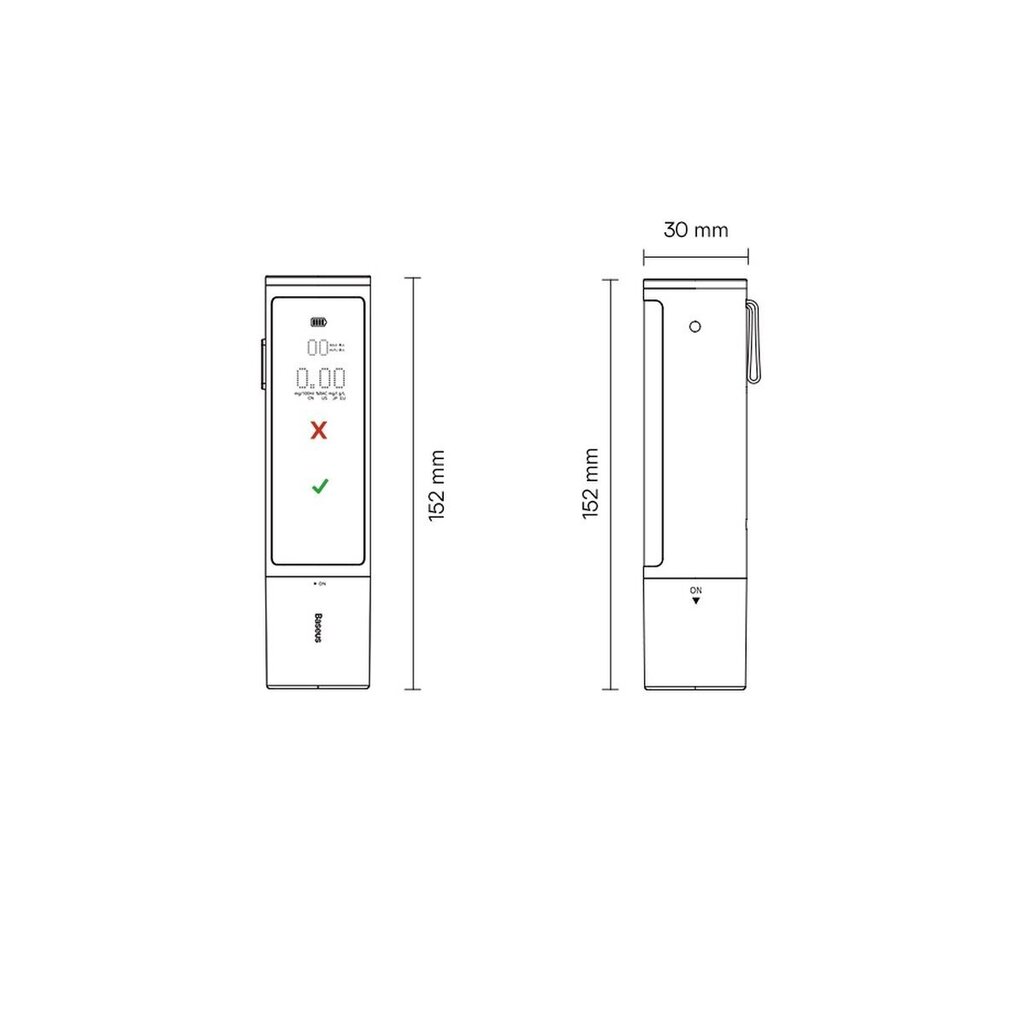 Alkomeeter Baseus SafeJourney Pro Series hind ja info | Alkomeetrid | kaup24.ee