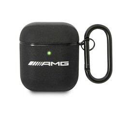 AMG AMA2SLWK AirPods cover czarny|black Leather цена и информация | Аксессуары для наушников | kaup24.ee