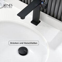 Kenes must matt universaalne äravoolukomplekt ilma ülevooluta, kraanikausside äravoolukomplekt ja Washbasin Modern -up -up klõpsake nuppu Clack Clack Wasch basseini pistikud - drenaažikomplekt ilma ülevooluta hind ja info | Sifoonid | kaup24.ee