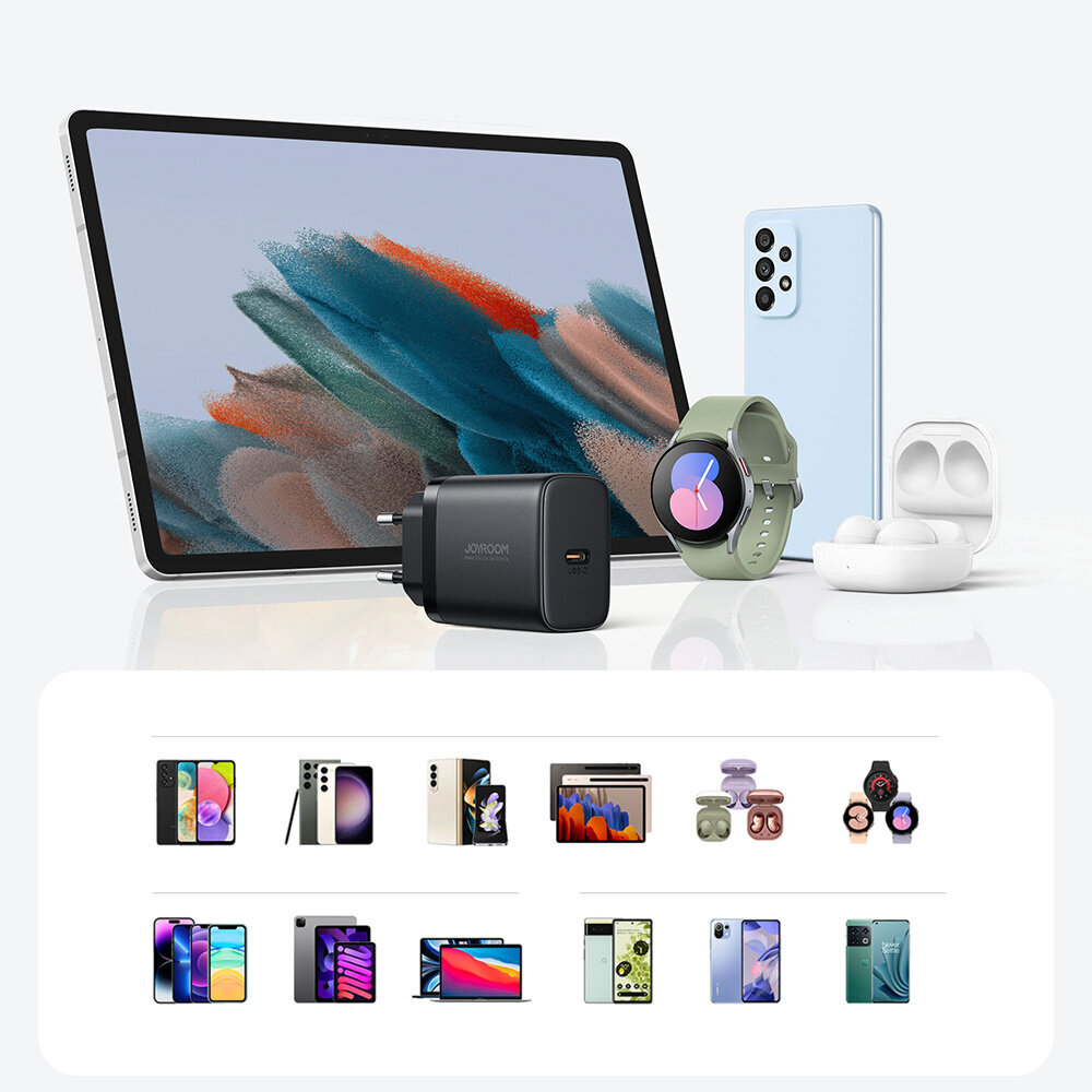 Kiirlaadija Joyroom JR-TCF11 kuni 25W + kaabel USB-C / USB-C 1m - must цена и информация | Mobiiltelefonide laadijad | kaup24.ee