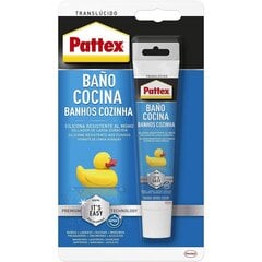 Герметик Pattex Силикон Кухня Туалеты Белый 50 ml цена и информация | Изоляционный и уплотняющий упаковочный материал | kaup24.ee