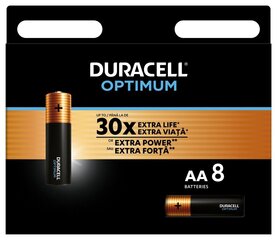 Duracell Optimum leelispatarei 8 ks (AA) цена и информация | Батарейки | kaup24.ee