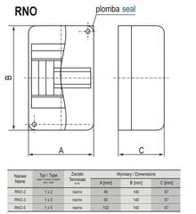 Накладной распределительный щит RNO 2 1x2 цена и информация | Выключатели, розетки | kaup24.ee