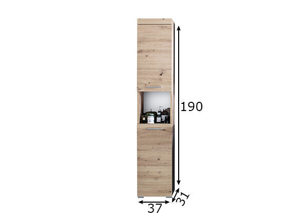 Vannitoakapp Trendteam Amanda, 37x31xH190 cm, metsik tamm цена и информация | Vannitoakapid | kaup24.ee