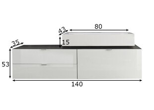 Шкаф под раковину  и раковина Trendteam Beach, белый / серый цена и информация | Шкафчики для ванной | kaup24.ee