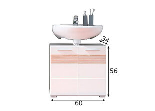 Шкаф под раковину Trendteam Mezzo, белый /  коричневый цена и информация | Шкафчики для ванной | kaup24.ee