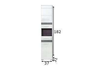 Vannitoakapp Trendteam Set-One, 37x31xH182 cm, valge läige / tumehall hind ja info | Vannitoakapid | kaup24.ee