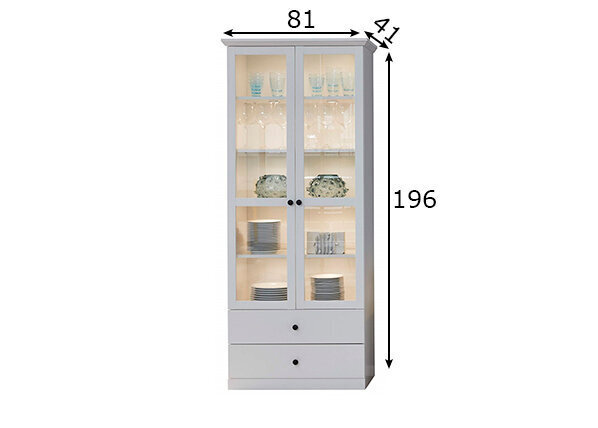 Vitriinkapp Trendteam Baxter, 81x41xH19 cm, valge цена и информация | Vitriinkapid | kaup24.ee