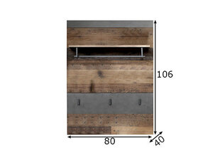 Вешалка настенная Trendteam Indy, серый цена и информация | Вешалки для одежды | kaup24.ee
