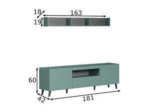 Подставка под ТВ Trendteam Melton, синий / серый цена и информация | Тумбы под телевизор | kaup24.ee
