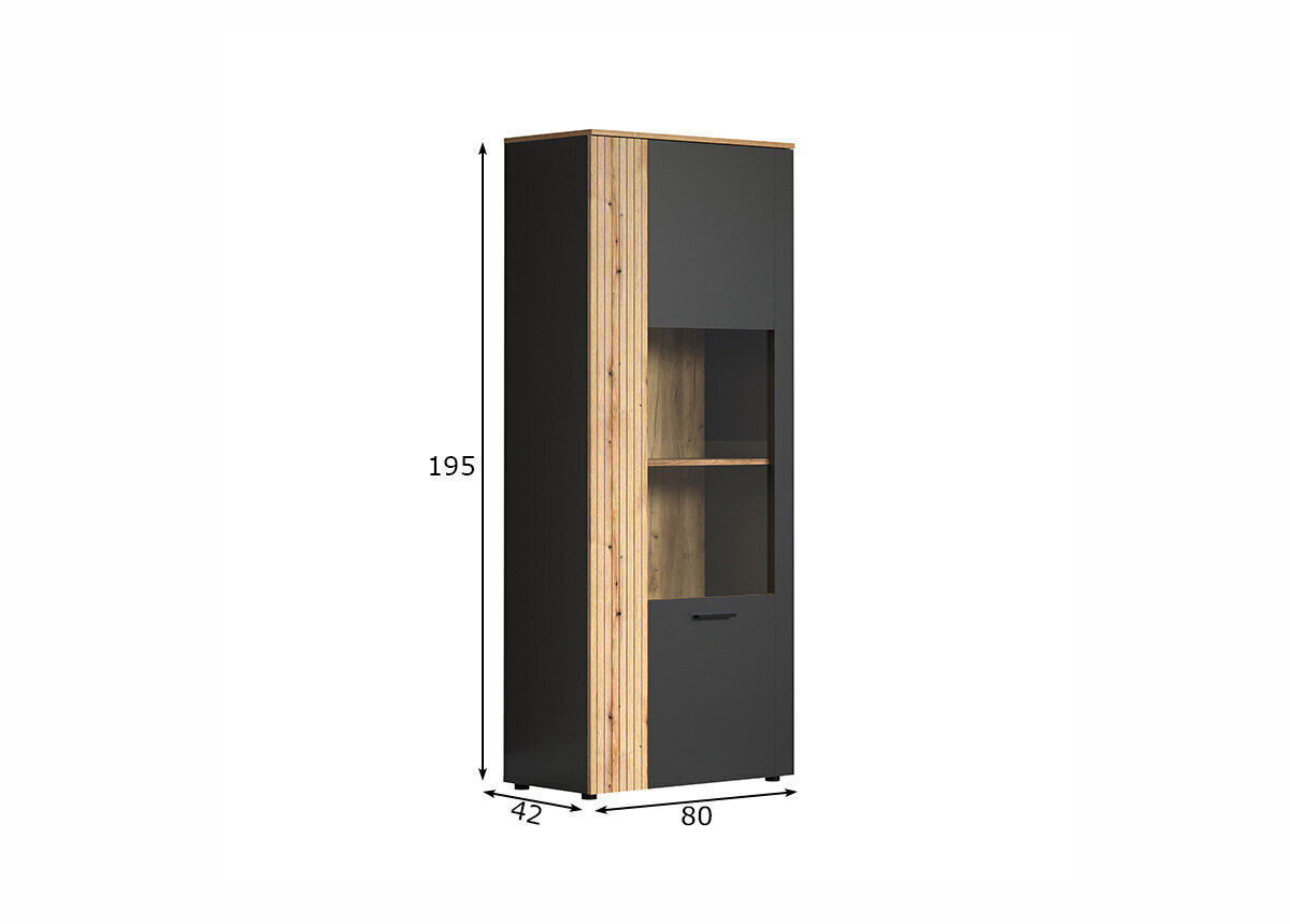 Vitriinkapp Trendteam Esteban, antratsiit / tamm hind ja info | Vitriinkapid | kaup24.ee