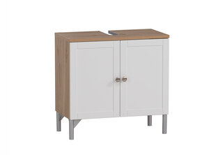 Шкаф под раковину Schildmeyer Jesper, 60 см, белый / коричневый цена и информация | Шкафчики для ванной | kaup24.ee
