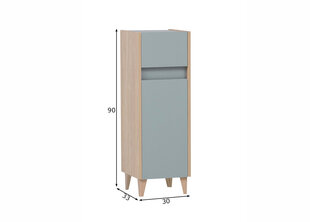 Шкаф в ванную Schildmeyer Elba, 30x33xH90 см, синий / коричневый цена и информация | Шкафчики для ванной | kaup24.ee