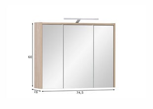 Зеркальный шкаф Schildmeyer Elba, коричневый цена и информация | Шкафчики для ванной | kaup24.ee