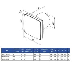 VENTS 100 LD vannitoaventilaator hind ja info | Ventilaatorid | kaup24.ee