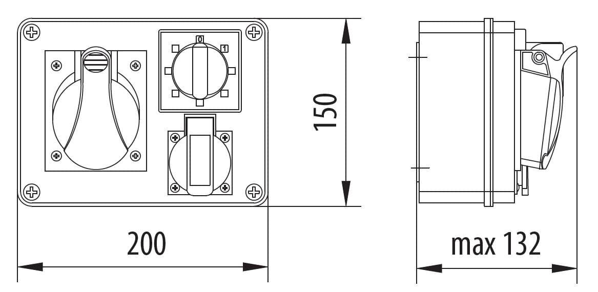 R-BOX 190 1x230V 1x16A/5P 0-1 jaotusseade - B.1093W hind ja info | Lülitid ja pistikupesad | kaup24.ee