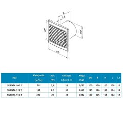 VENTS 100 S 12V vannitoaventilaator hind ja info | Ventilaatorid | kaup24.ee