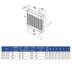 VENTS 100 MA T vannitoaventilaator hind ja info | Ventilaatorid | kaup24.ee