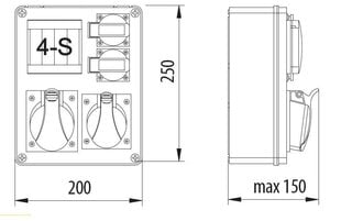 R-BOX 240 2x230V 1x16A/5P 1x32A/5P 4S распределительное устройство - B.1701 цена и информация | Выключатели, розетки | kaup24.ee