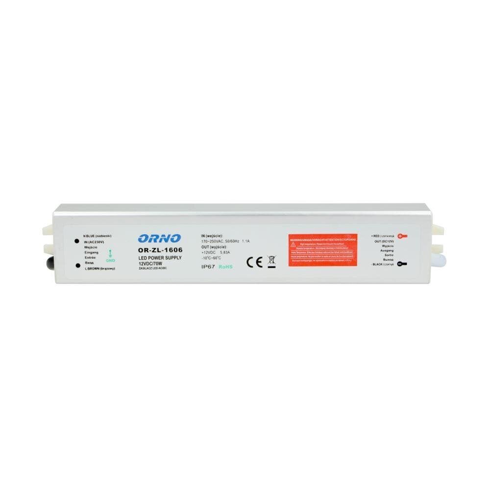 Lame LED toiteplokk 70W 12V DC IP67 - OR-ZL-1606 цена и информация | Lülitid ja pistikupesad | kaup24.ee