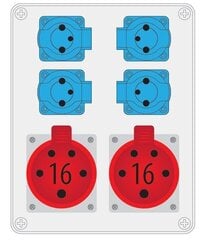 R-BOX 240 4x230V 2x16A/5P jaotusseade - B.1096 hind ja info | Lülitid ja pistikupesad | kaup24.ee