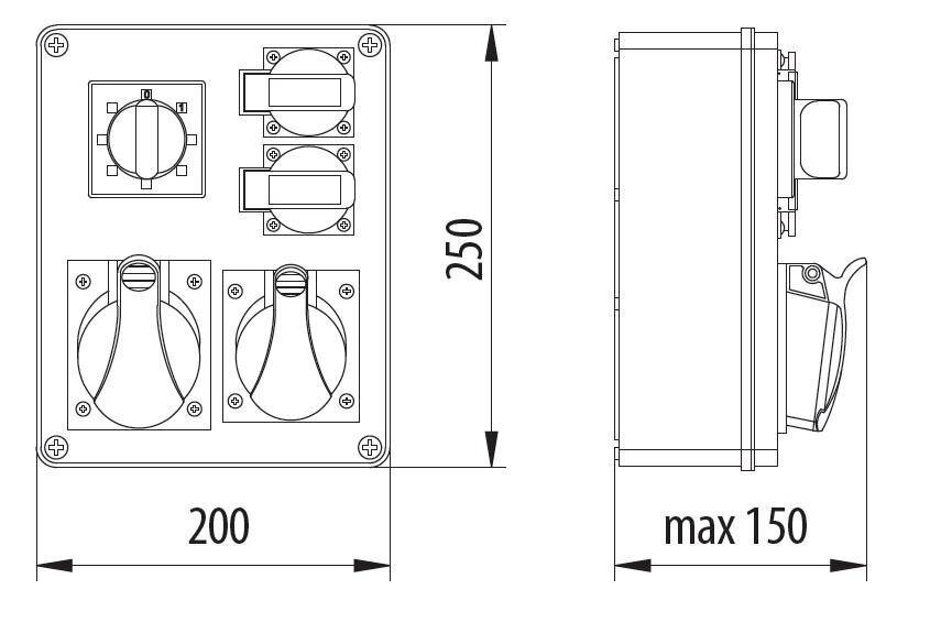 R-BOX 240 4x230V 2x16A/5P jaotusseade - B.1096 цена и информация | Lülitid ja pistikupesad | kaup24.ee