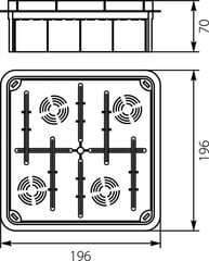 Коробка для скрытого монтажа Pp/t 9 (196 x 196 x 68,5) цена и информация | Принадлежности для систем безопасности | kaup24.ee