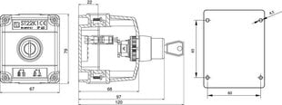 Juhtimisripats ST22K1-07-1 vajutusnupp koos võtmega hind ja info | Valvesüsteemid, kontrollerid | kaup24.ee