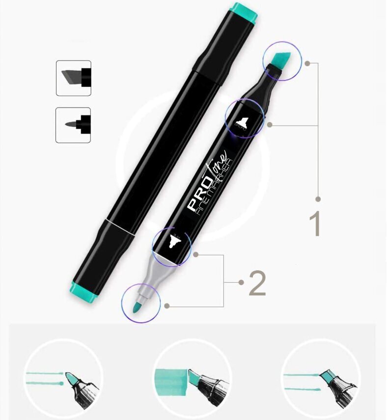 Markerid ProTone, 48 tk hind ja info | Kunstitarbed, voolimise tarvikud | kaup24.ee