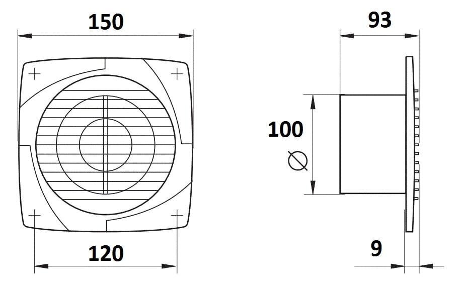 VENTS 100 D1 V vannitoaventilaator hind ja info | Ventilaatorid | kaup24.ee