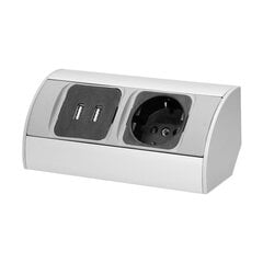 Pistikupesa 230V + 2xUSB - OR-AE-1310(GS) schuko hind ja info | Lülitid ja pistikupesad | kaup24.ee