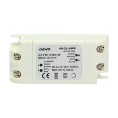 LED toiteallikas 6W 12V DC IP20 - OR-ZL-1609 hind ja info | Toiteplokid | kaup24.ee