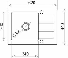 Maidsinks 62X44 1B 1D Volcano graniidist valamu koos 1-kausilise äravooluavaga hind ja info | Kraanikausid, valamud | kaup24.ee