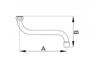 TORU TORU TÜÜPPE S 1/2 L BATTERILE 180 mm hind ja info | Vannitoa segistid | kaup24.ee