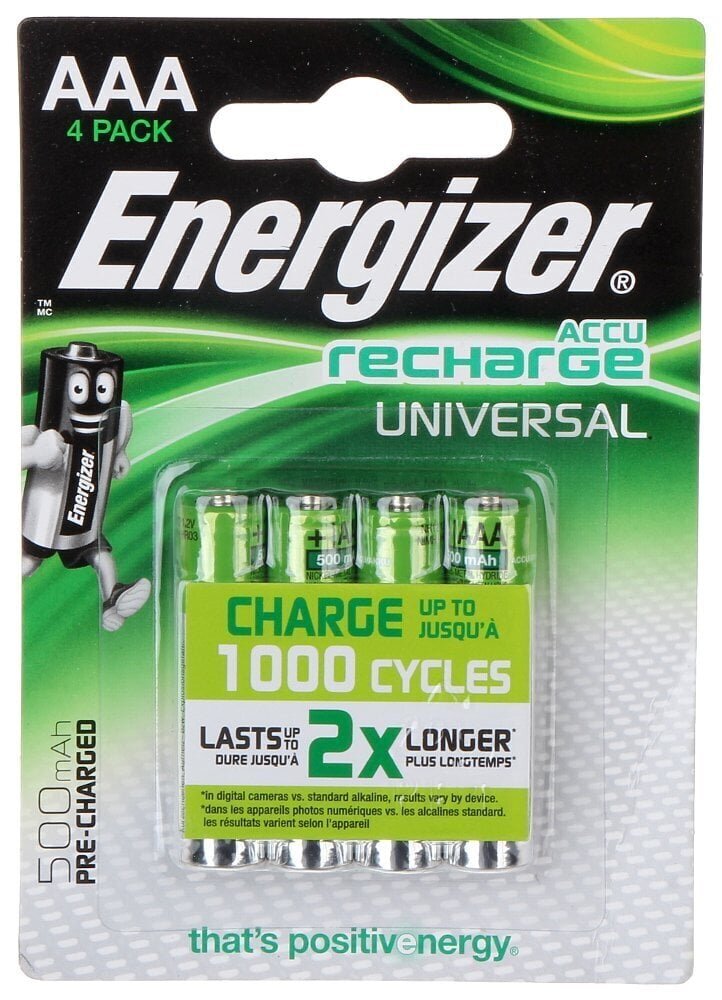 AKU BAT-AAA/AKU-500*P4 1.2 V Ni-MH AAA ENERGIZER hind ja info | Patareid | kaup24.ee