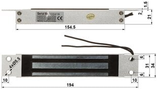 ELEKTROMAGNETILINE LUKK ZEW-180 цена и информация | Дверные замки | kaup24.ee